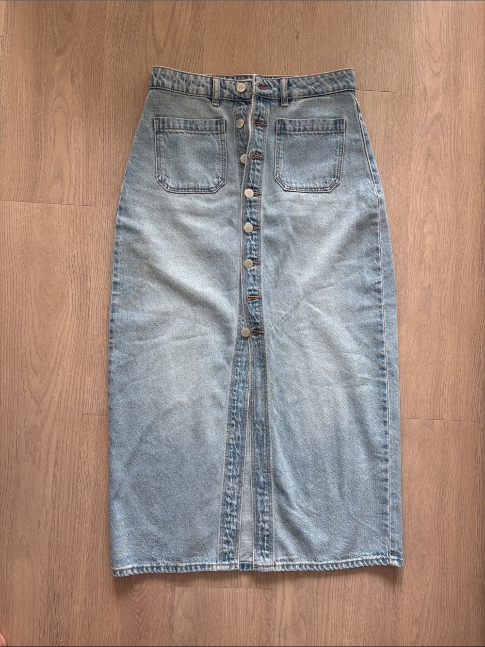 ROLLA'S Light Blue Button-Front Denim Skirt